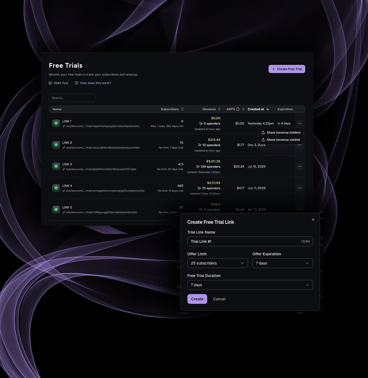 Free Trial Links illustration